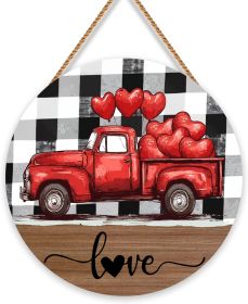 Valentines Day Door Decor,Red Truck Hearts Love Wall Decor Love Sign,Valentines Day Decor
