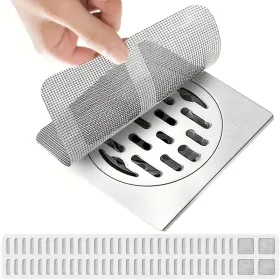 50pcs Disposable Shower Drain Hair Catcher Stickers - Easy-to-Use Plastic Mesh Filter Covers For Bathroom & Bathtub, Efficient Hair & Debris Bloc (Option: 50PCS)