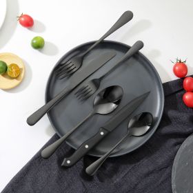 48-Piece Silverware Set Stainless Steel Cutlery Flatware Utensil Kitchen For 8 (Option: Black)